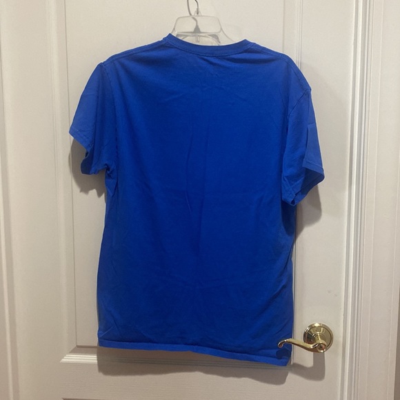 GILDAN Warrior Nation Royal Blue Crew Neck S/S T Shirt Tee M Medium EUC $30 - Picture 4 of 6